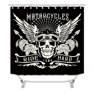 Motorcycles Ride Hard Shower Curtains for Bathroom Waterproof Fabric Bath Curtain Durable Soft Stylish Bathroom Decor 72x72 Inch - 1 of 1