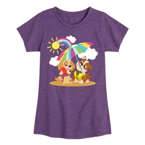 Girls' - Paw Patrol - Skye Rubble Beach Fitted Short Sleeve Graphic T-Shirt - 1 of 4