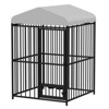 4 x 4 FT Outdoor Dog Kennel with Cover, Dog Kennel with Waterproof Roof, Heavy-Duty Large Cage Enclosure for Medium or Large Dogs - 2 of 4