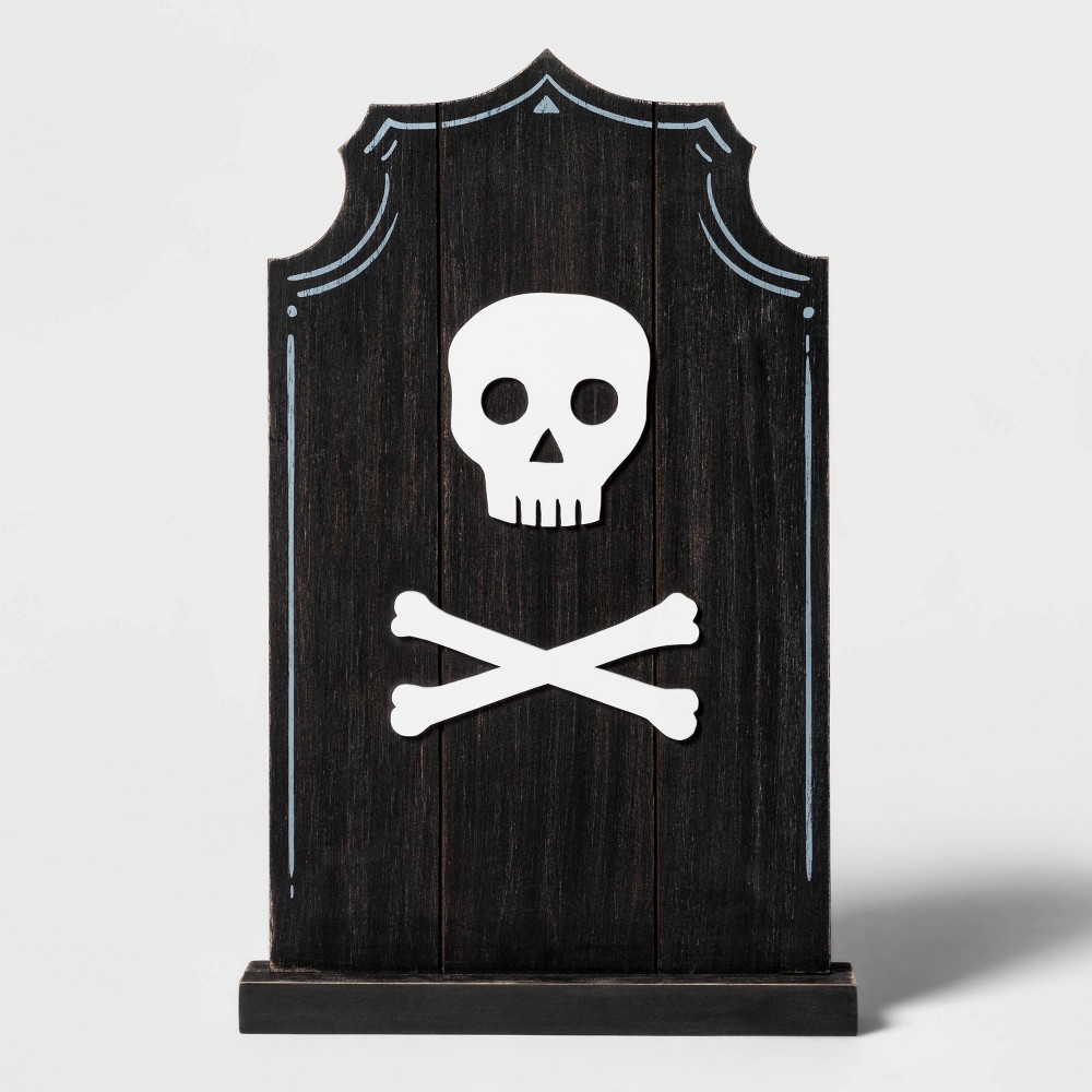 Halloween Falloween Small Skull and Bones Halloween Decorative Tombstone - Hyde & EEK! Boutique