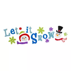 Northlight Let It Snow Santa and Snowman Gel Christmas Window Clings