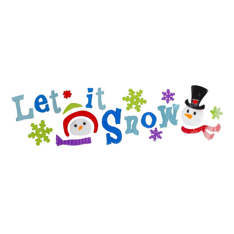 Northlight 21-Piece Let It Snow Santa and Snowman Gel Christmas Window Clings, 1 of 3