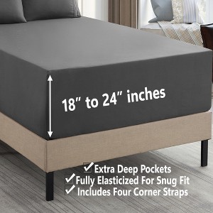 18"-24" Extra Deep Pocket, Double Brushed High End Microfiber Sheet Set by Sweet Home Collection® - 1 of 4