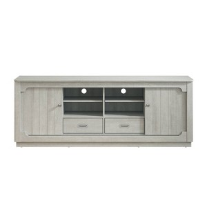 67" TV Stand for TVs up to 70" Saw Cut with Built-In Sliding Doors Storage Cabinet Off-White - Festivo - 1 of 4