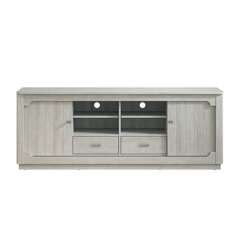 67&#34; TV Stand for TVs up to 70&#34; Saw Cut with Built-In Sliding Doors Storage Cabinet Off-White - Festivo, 4 of 13