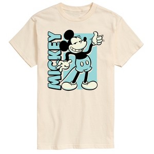 Men's - Disney - Mickey Light Blue Vintage Short Sleeve Graphic T-Shirt - 1 of 4