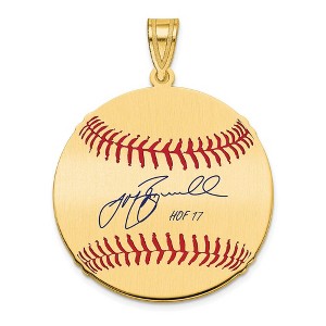 Black Bow Jewelry 14K Gold Plated Jeff Bagwell Signature MD Enamel Baseball Pendant - 1 of 4