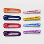 Girls' 8pk Metal Squiggle and Oval Salon Clips - art class™
