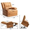 Dual Motor Lift Recliner with Massage Heating USB Ports Breathable Leather for Seniors - 3 of 4