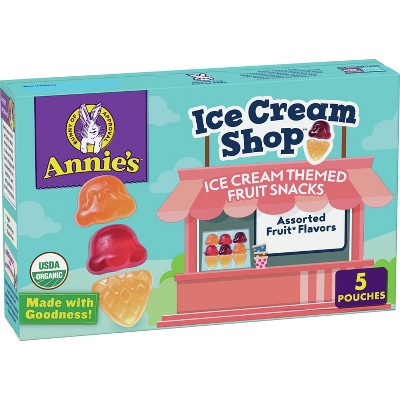 Annie's Organic Ice Cream Shop Fruit Snacks - 5ct/3.67oz