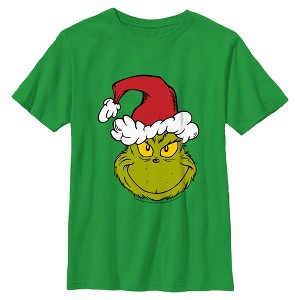 Boys Dr. Seuss Mean One Santa Hat T Shirt - 1 of 4