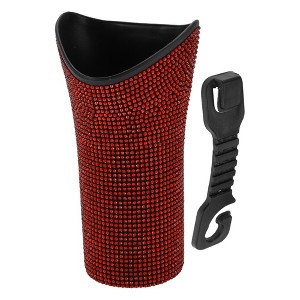Unique Bargains Car Trash Can with Hook Hanging 1 Pc - 1 of 4