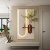 Adjustable 3-Color LED Sandstone Wall Decor with Simulated Green Plants,3D Art Sculpture, Glass Vase & Rabbit Statue, Remote Control Light Strips - 3 of 4