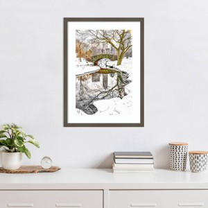 Amanti Art Central Park Winter No 7 by Murray Bolesta Wood Framed Wall Art Print - 1 of 4