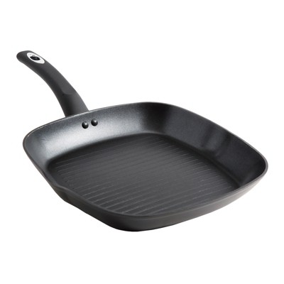 Oster Kingsway 11 Inch Aluminum Nonstick Square Grill Pan in Black