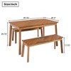 Nicbex 3 PCS Outdoor Dining Table with 2 Acacia Benches,Patio Dining Sets,All Weather Use,Counter Height Conversation Sets for Backyard,Poolside - 4 of 4