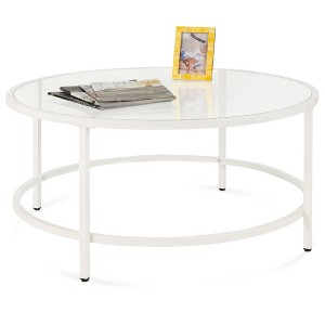 Best Choice Products 36in Round Tempered Glass Coffee Table for Home, Living Room, Dining Room - 1 of 4