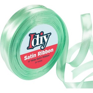 Idiy Satin Ribbon - 1/2, 50 Yards (Mint Green) - Great for DIY Crafts, Gift Wrapping, Sewing Projects, Party, Hair Bows, Baby Showers, and More! - 1 of 4