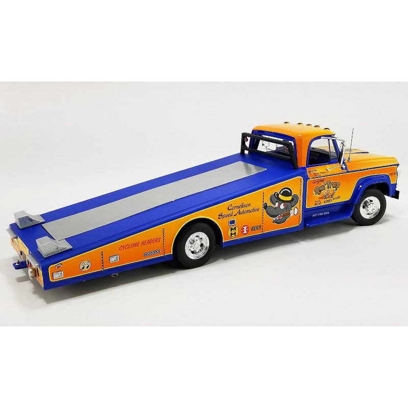 1970 Dodge D-300 Ramp Truck Orange & Blue with Graphics "The Original Rat Trap" Ltd Ed to 332 pcs 1/18 Diecast Model Car by ACME, 5 of 7