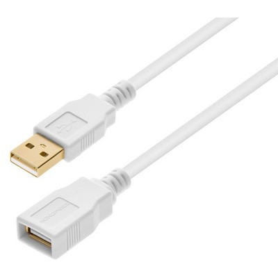 Monoprice USB 2.0 Extension Cable - 6 Feet - White | USB Type-A Male to USB Type-A Female