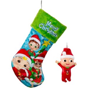 Kurt Adler CoComelon JJ Christmas Ornament and Stocking Set - Holiday Tree Ornament & Stocking - Officially Licensed -Toddler, Preschool Gift for Kids - 1 of 4