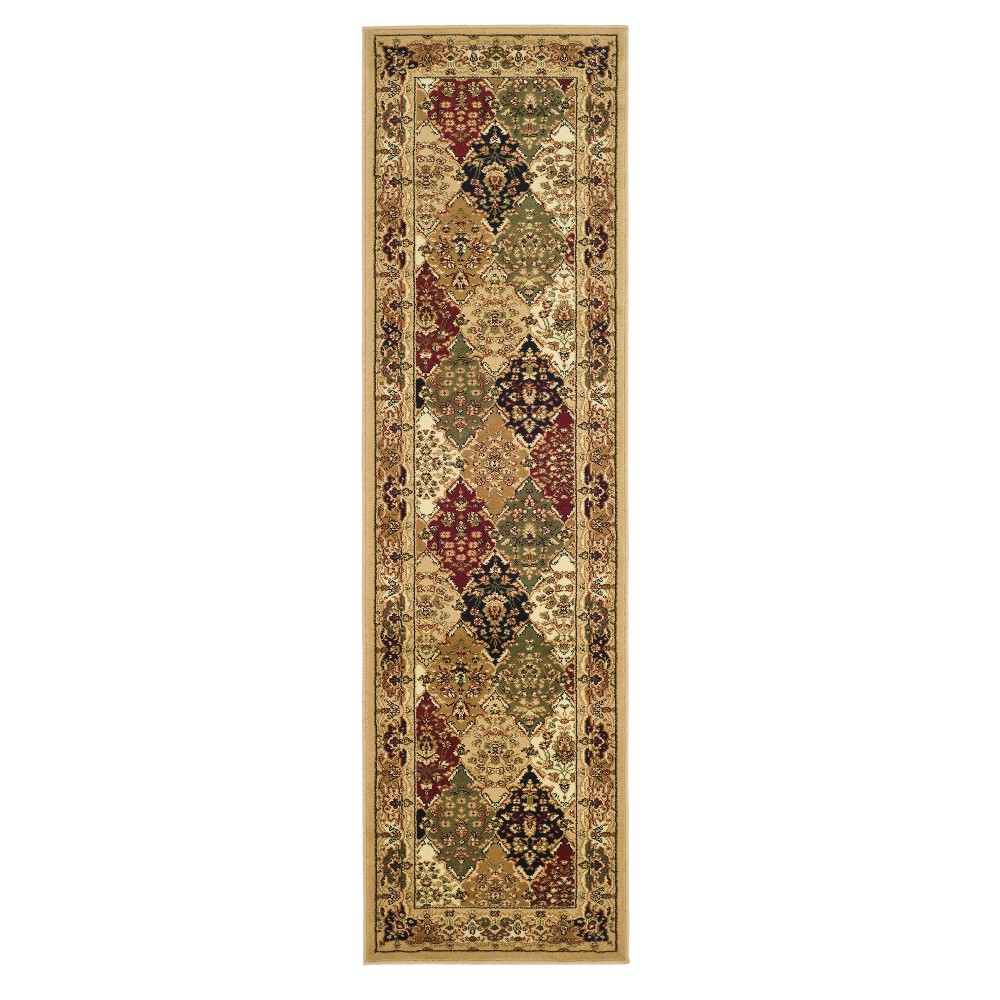  Runner Floral Loomed Ivory/Green