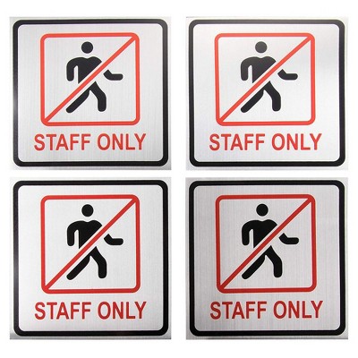 Juvale 4-Pack Staff Only Signs Employees Only Sign Aluminum Sticker Decal Wall Signs 5.5 Inches