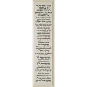 Slickblue Rustic Wooden Wall Sign – Mother Teresa Do It Anyway Quote – Motivational Home Decor 9x36, Color Options - 1 of 3
