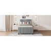 Okak Twin Elegant Platform Bed Frame with Velvet Upholstered and Twin Size Trundle No Springs Required Easy to Assemble, Gray - 3 of 4
