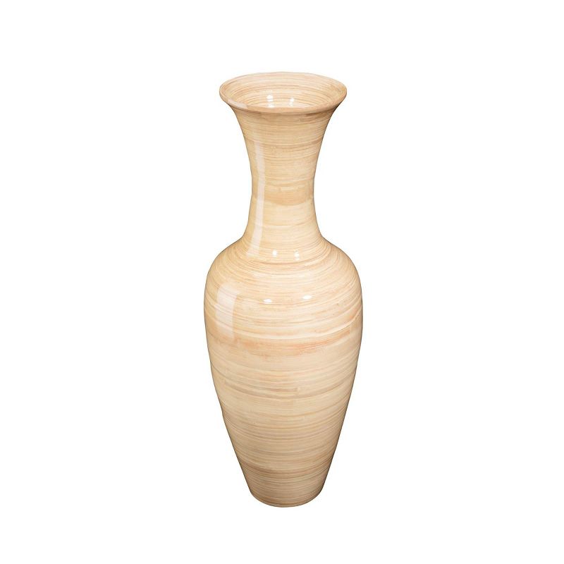 Villacera Handcrafted 28” Tall Decorative Classic Floor Vase for Silk Plants, Flowers, and Filler Decor | Sustainable Bamboo, 5 of 9