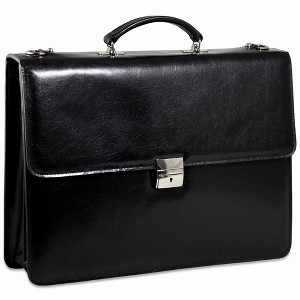 CrookhornDavis Men's Hand Stained Vegetable Tanned Italian Leather Briefcase - 1 of 4