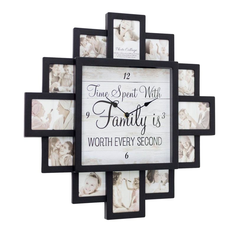 Worth Every Second&#39; Picture Frame Collage Wall Clock Black - American Art Decor, 1 of 7