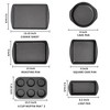 Angel Sar 7-Piece Nonstick Bakeware Set, PFA-Free Carbon Steel Baking Pans with Muffin Pan, Loaf Pan, Cake Pan, Roasting Pan, Dishwasher Safe - 3 of 4