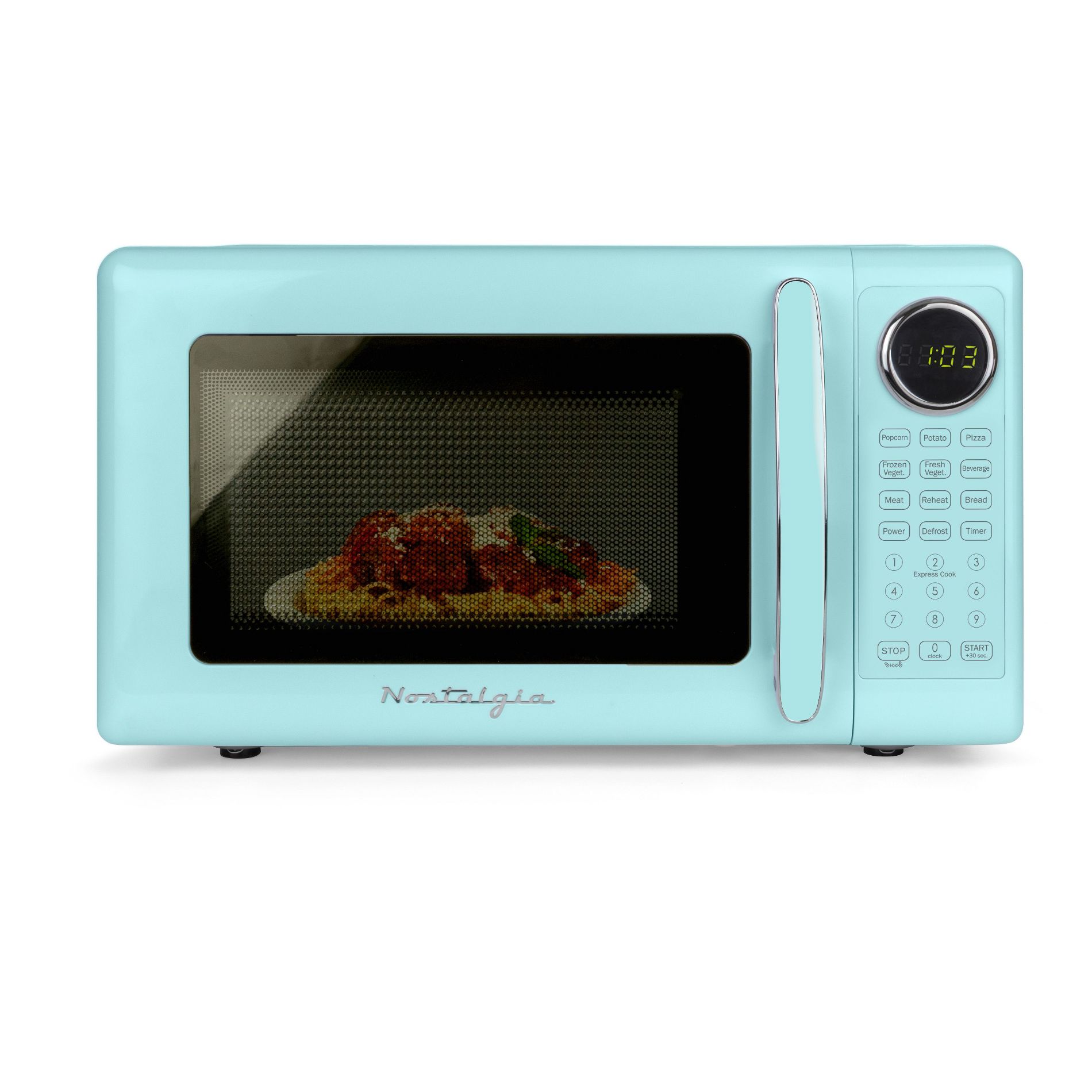 Nostalgia Retro 700W Microwave Oven – 0.7 Cu Ft Capacity