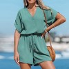 Women's Chic Beachy Romper with Drawstring Waist - Cupshe - 3 of 4