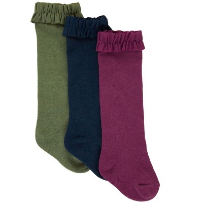RuffleButts Toddler Girls 3-Pack Knee High Socks