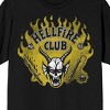 Stranger Things Hellfire Club Horned Skull In Flames Adult Black Crew Neck Short Sleeve T-shirt - 2 of 3
