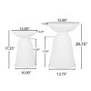 Set Of 2 Modern Outdoor Coffee Table Set,Flared Design Iron End Table,Weather-Resistant Round Accent Tables for Patio Balcony-Coolbibila - 4 of 4