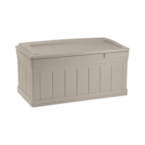 Rubbermaid Outdoor Extra-Large Deck Box with Seat, Gray & Brown