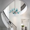 Rennnsan Veyla 38" W 13 -Light Gradient Blue Glass Dimmable Mid-Century Bubble Chandelier in Black & Brass Gold - 2 of 4