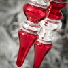 9"H Sullivans Christmas Red Clear Finial Ornament Set of 2  Red - 2 of 2
