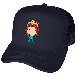 Aquaman Movie Mera Chibi Character Foam Trucker Cap Navy - 1 of 4