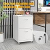 ZACHVO 18 Inch Deep 2 Drawer White Mobile Metal Filing Cabinet for Letter-Size with Lock, Home Office Storage - 3 of 4