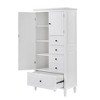 Ridstar 61.8 in. H White Bathroom Storage Cabinet with Doors, Four Drawers & Adjustable Shelves - 2 of 4