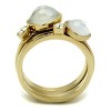 Slickblue Single-Tone IP Gold Stainless Steel Women's Ring with White Synthetic Glass, Size 5-10 - 3 of 4