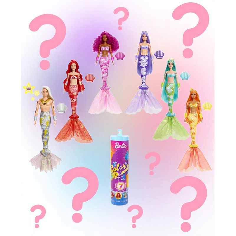 Barbie - Color Reveal ! Color Changing Prince or Princess' Mermaid Doll with 7 Unboxing Surprises, 3 of 8