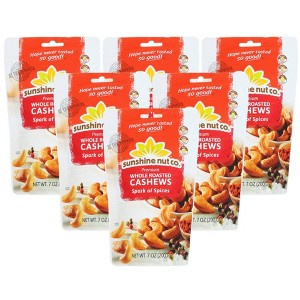 Sunshine Nut Co. Whole Roasted Cashews Spark of Spices - Case of 6/7 oz - 1 of 4