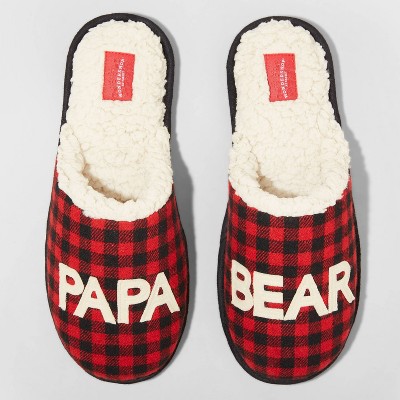 Men's Family Sleep Papa Bear Slippers - Wondershop™ Red S
