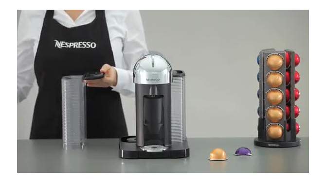 Nespresso Vertuo Chrome Coffee Maker and Espresso Machine by Breville, 2 of 8, play video