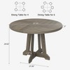 Dining Table for 4 to 6 People, 47 Inch Round Dining Table, Wooden Kitchen Table with Sturty Legs - 2 of 4